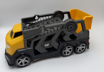16'' CAT Caterpillar Constructor Storage Trailer Toy PUSH YELLOW TRUCK