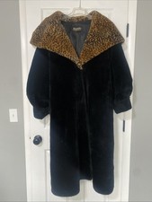 VTG Monterey Fashions Leopard Faux Fur Coat - Full Length - Size L - Great Cond