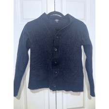 UNIQLO Navy Blue Shawl Collar Cardigan Sweater Kids Size S 100 Wool