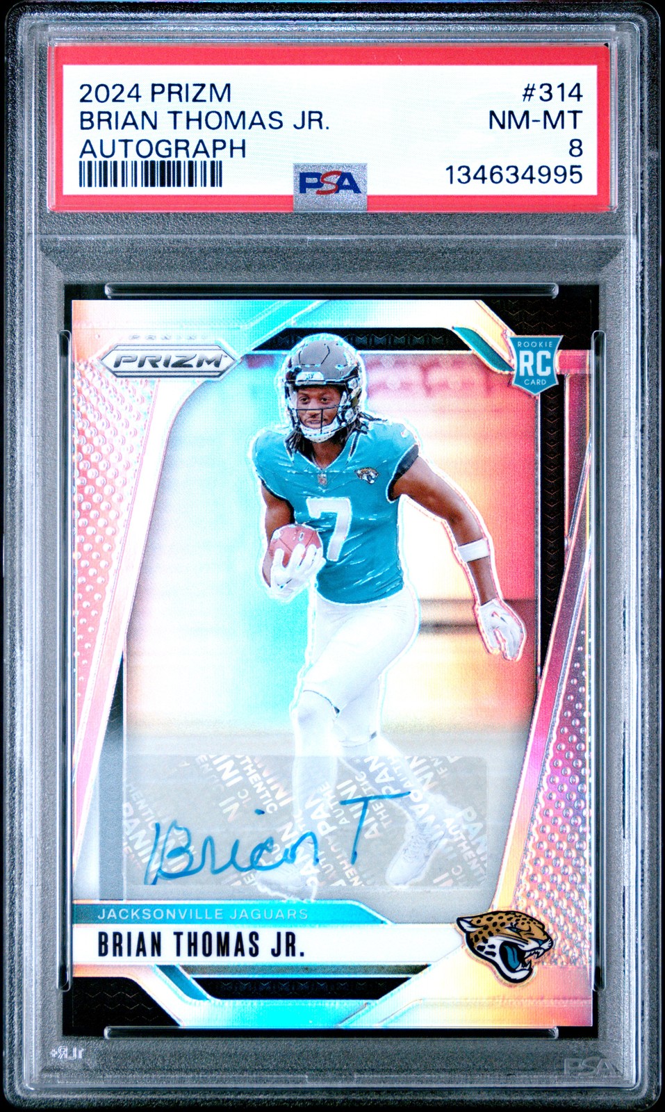 2024 Panini Prizm #314 Brian Thomas Jr. Autograph PSA 8