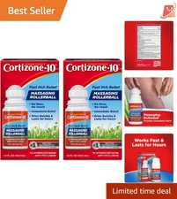 Fast Itch Relief Hydrocortisone Liquid 1.5 oz 2 Pack with Rollerball