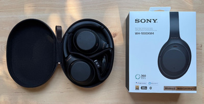 Sony WH-1000XM4 Noise Cancelling Kopfhörer Schwarz   guter Zustand, OVP & Case