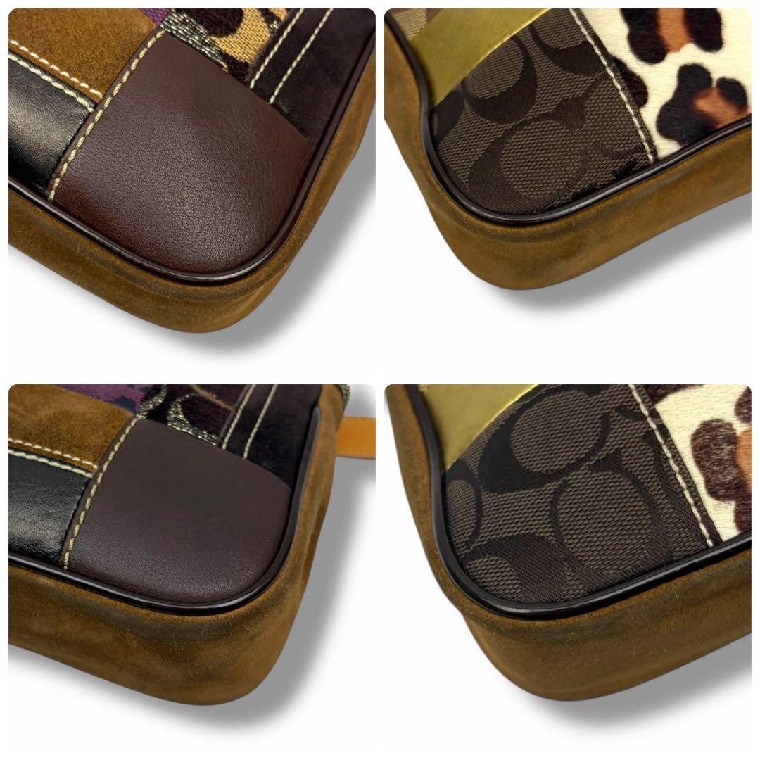 COACH Patchwork All-Over Pattern Leather Handbag … - image 10