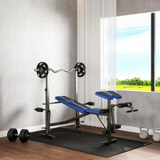 Panca Palestra e Panca Pesi Multifunzione Regolabile 175x139x127 cm Nero DecHome