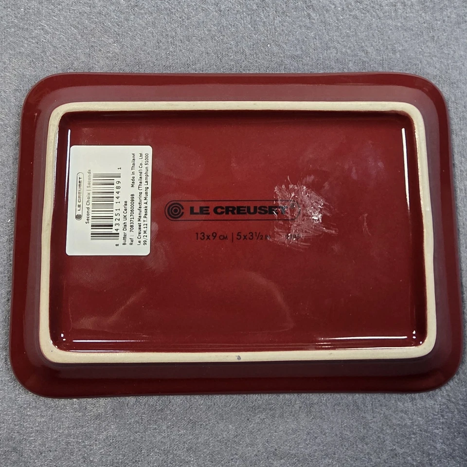 Le Creuset European Style *Cerise* Butter Dish With Lid 5x3.5 Red  - Image 2 of 4