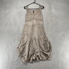 Inizio ONZ Magic Dress Womens XL Linen Tank Trapeze Bubble Hem Italy Lagenlook