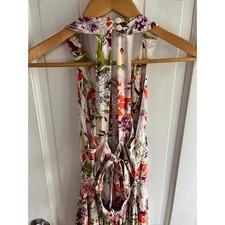 Abel the Label Vienna Floral Halter Maxi Dress - White/Multi - Size Small - EUC