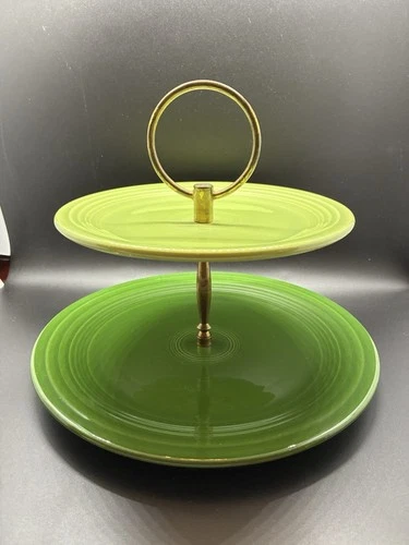 Fiestaware  Green TWO TIER SERVING PLATE Homer Laughlin