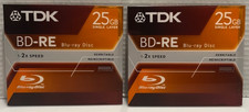 2x TDK BD-RE 25GB Rewritable Blu-ray Disc 1-2X Speed Single Layer New Japan