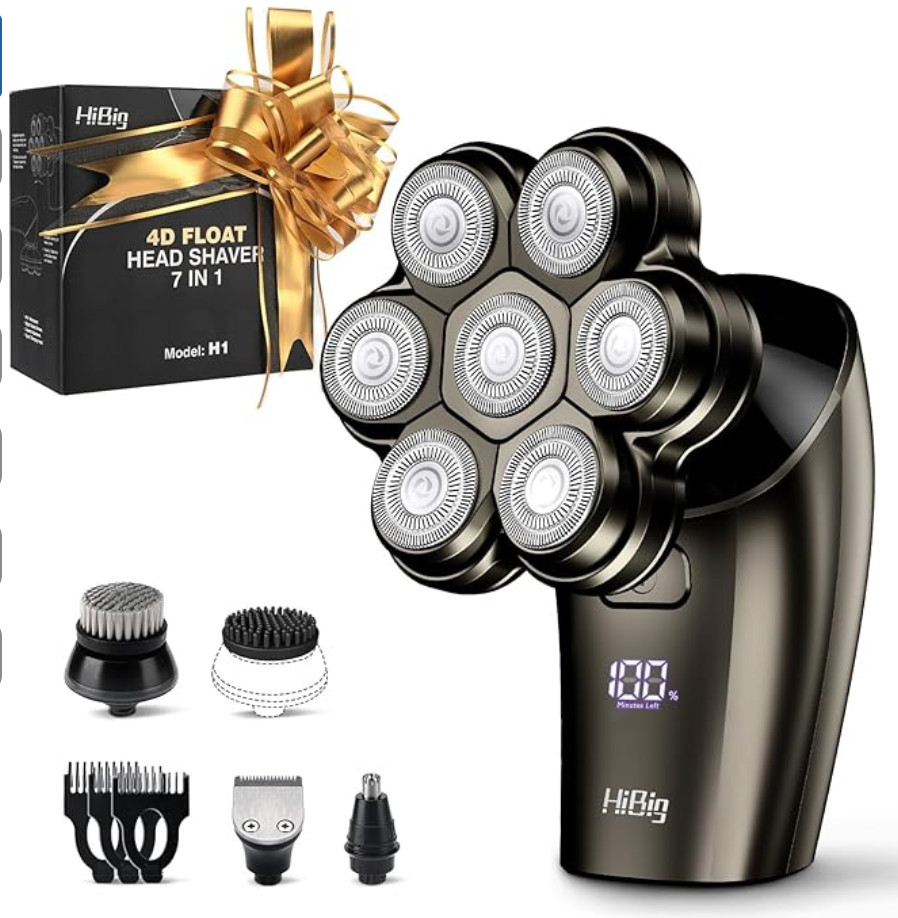 S For Bald Men - 7d Arc Electric Razor With Magnetic Detachable Head,
