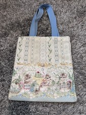 Lolita Cat Tea Party Tote Bag | Pastel Blue Ribbon Bag | Cute Kawaii Girl Style