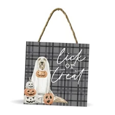 Lick or Treat Halloween Sign for Home Pumpkin Funny Trick or Lick Or Treat