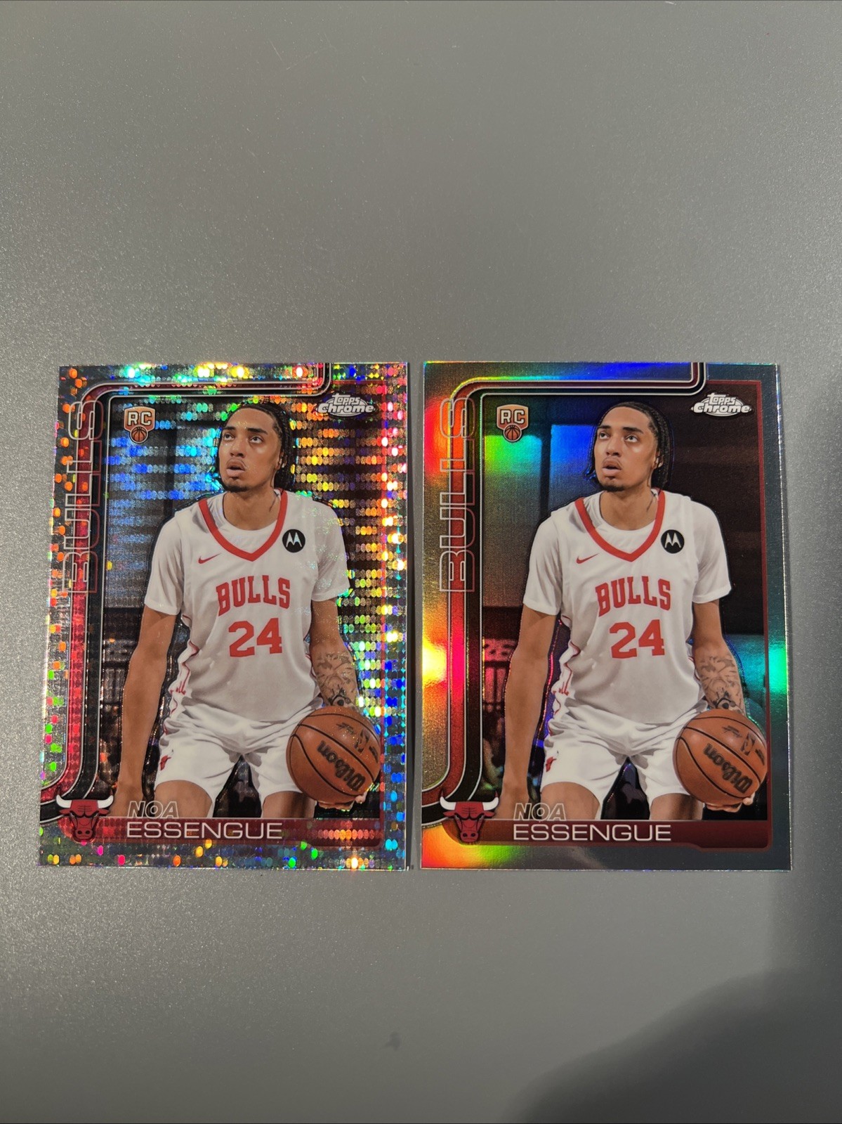 Noa Essengue 2025-26 Topps Chrome Pulsar Refractor + Chrome Refractor RC #262