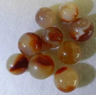 #21160m Vintage Group of 9 Carnelian Family Marbles .61 to .70 Inches