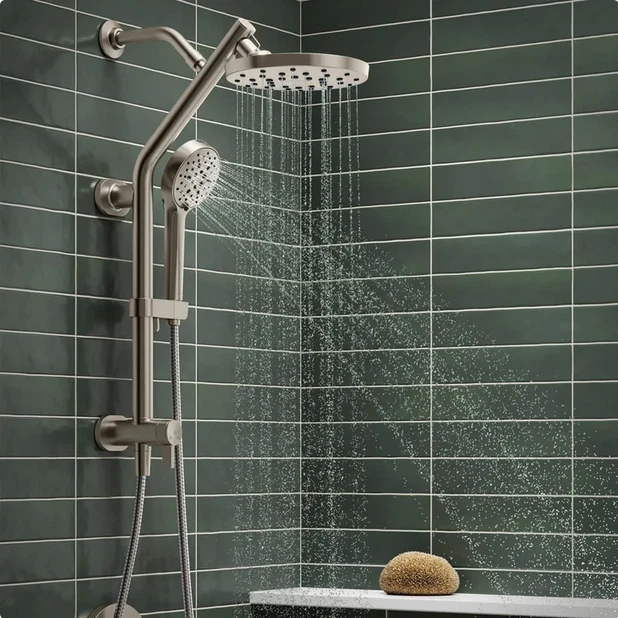 Kohler HydroRail 3-in-1 Multifunction Showerhead and Column Kit - Brushed Nickel