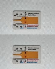 2 Stück Auto Reifenprofilmesser PKW 0-20mm Profiltiefen Messgerät Tiefenmesser