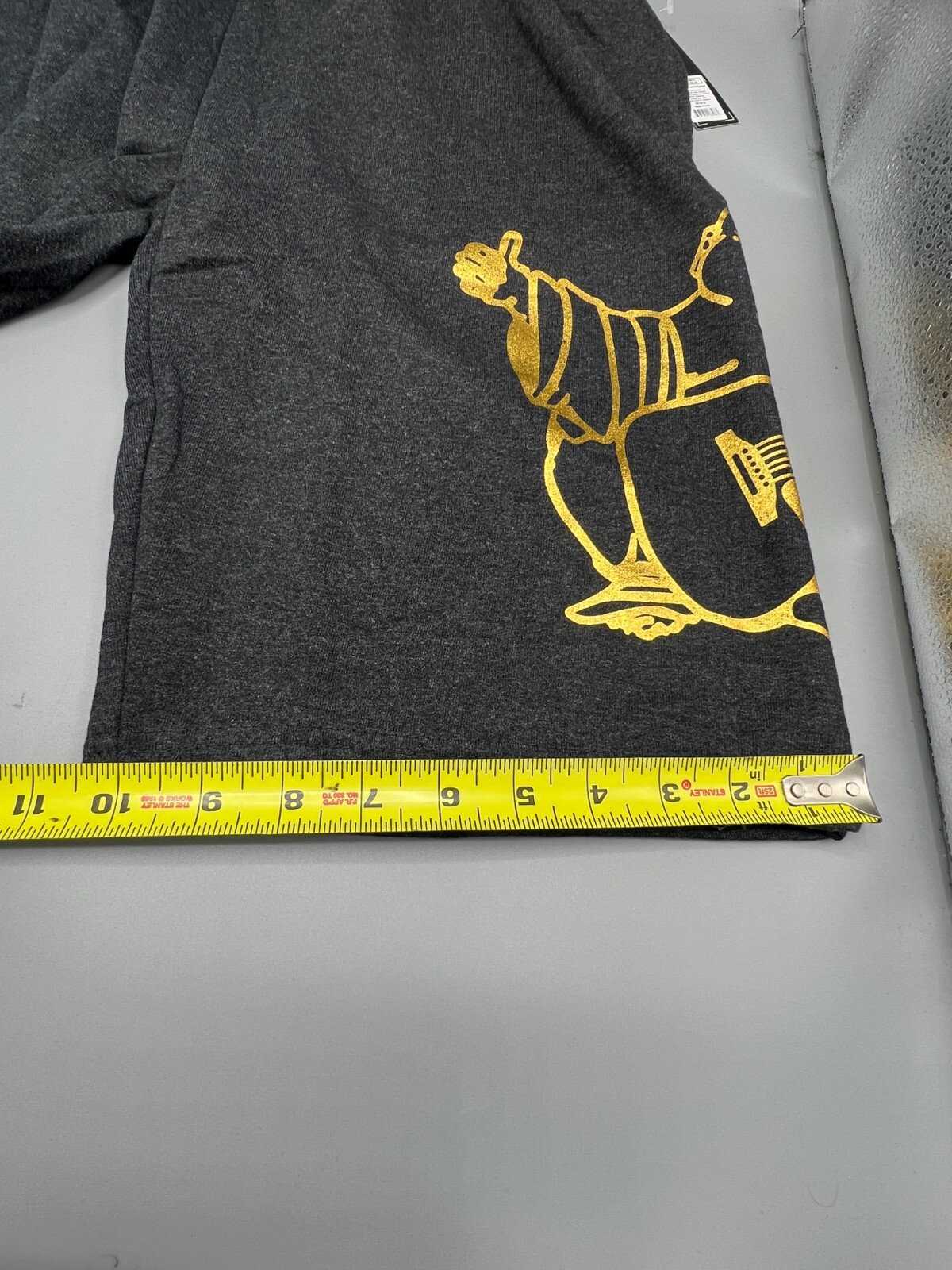 MENS SIZE LARGE TRUE RELIGION CHARCOAL GRAY/GOLD LOUNGE SHORTS W/POCKETS - NWT thumbnail 8