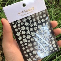 Weihnachts-Nagelkunst-Aufkleber Abziehbilder WeißE Schneeflocken Glitzer G ▽