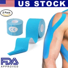 2x Kinesiology Tape for Physical Therapy Sports Athletes Elastic Water Resistant