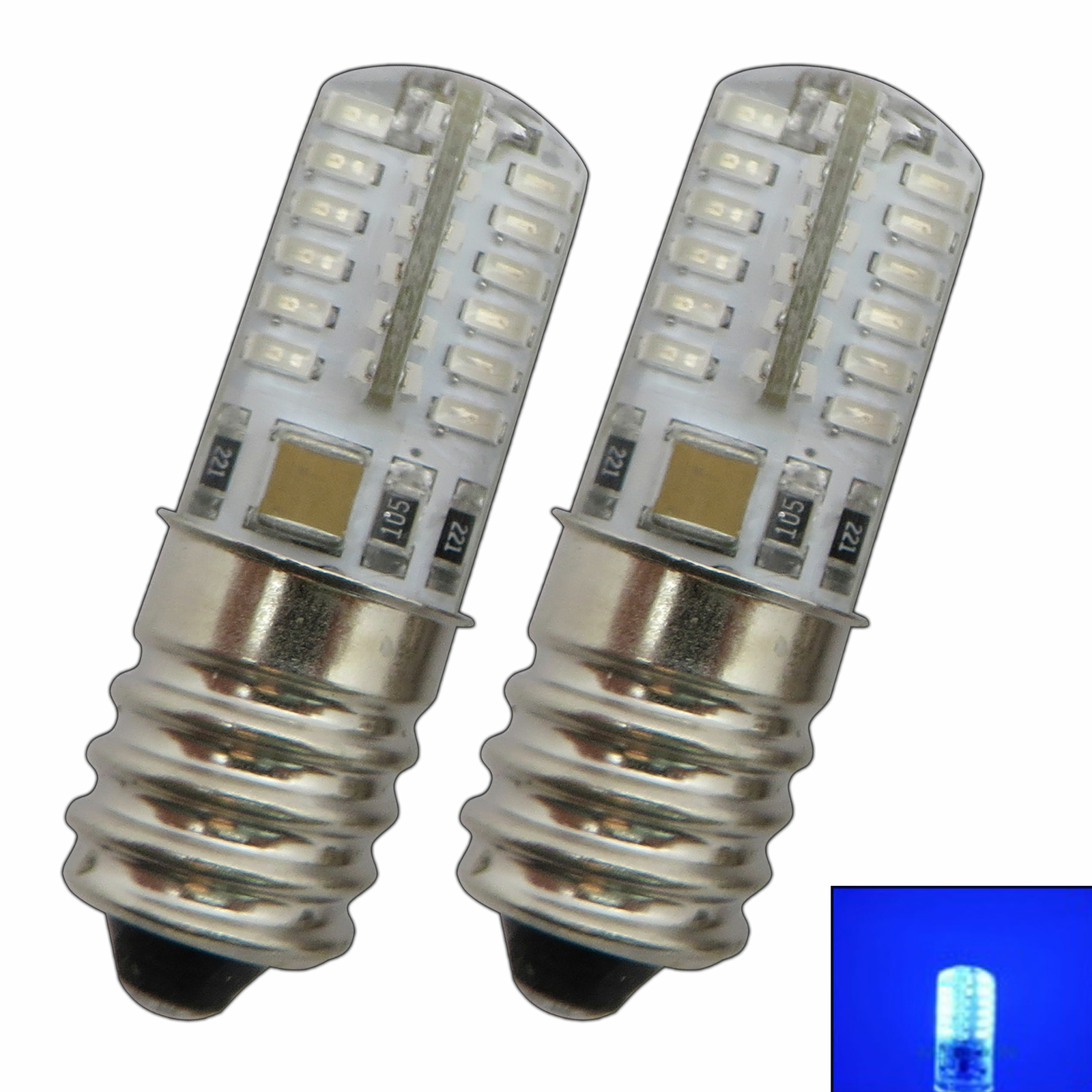 2x E14 LED Blau Blaulicht Lampe Kühlschrank Kühlschranklampe Birne Leuchtmittel