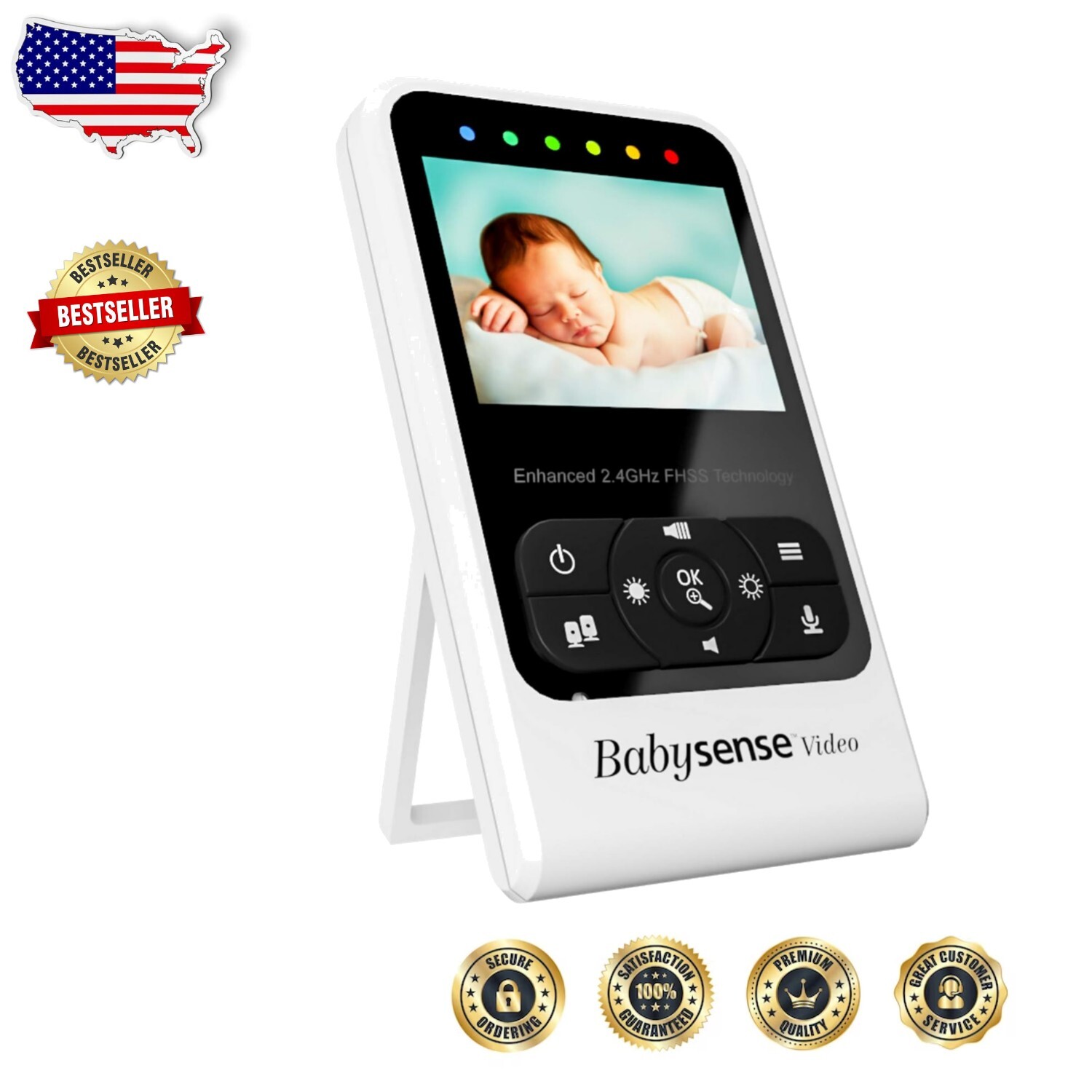 Compact V24R Baby Monitor Parent Unit with Power Adapter-image