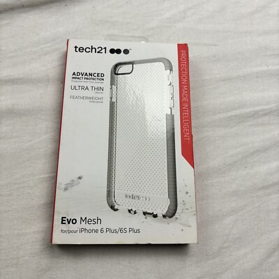 Tech 21 EVO Mesh Phone Case for iPhone 6plus / 6s- Clear/Grey