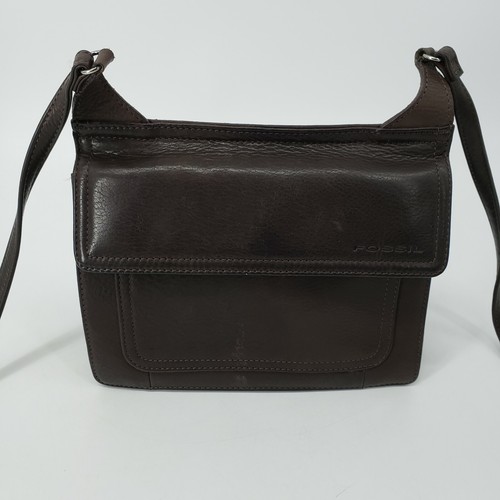 Vintage Fossil Brown Leather Crossbody 