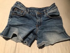 zara girls denim jean shorts, size 4, adjustable waist