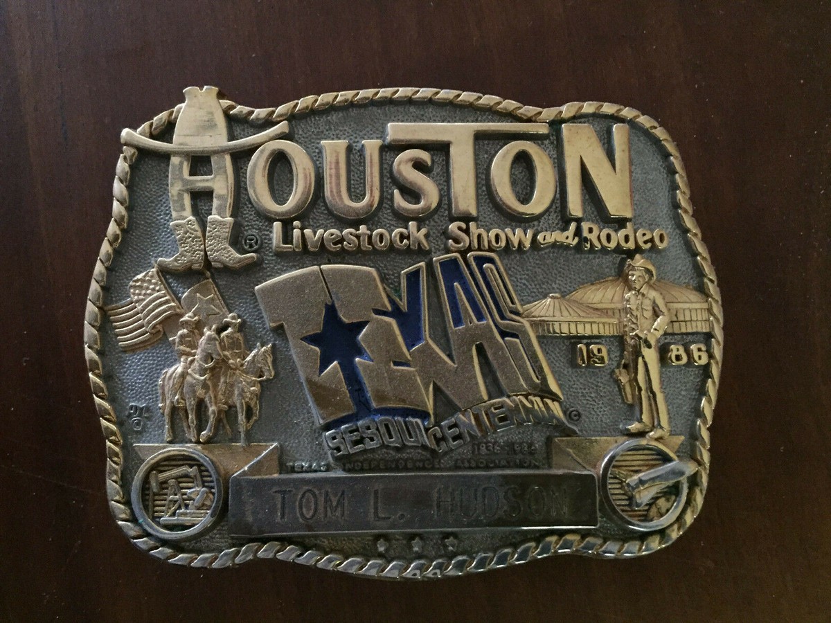 Houston Livestock Show and Rodeo Belt Buckle 1986 | eBay