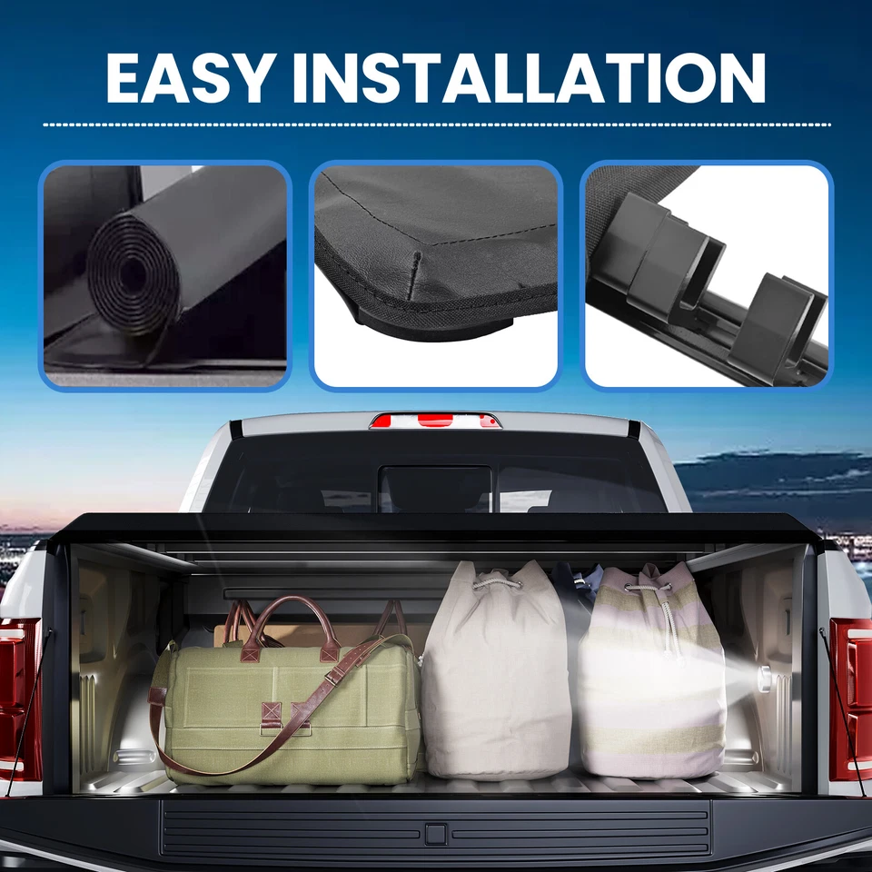 6.5' Truck Bed Tonneau Cover Soft Roll Up For Ford F150 F-150 Heritage 1997-2004 - Image 4 of 4