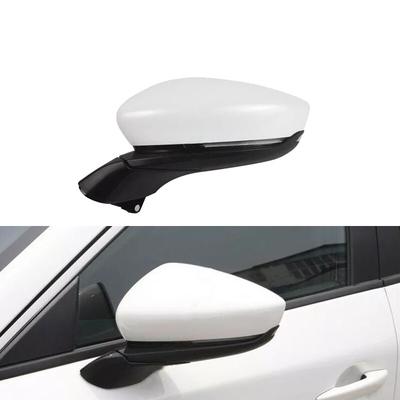 Pearl White 5Pin Left Rearview Mirror w/ Turn Signal Lamp For