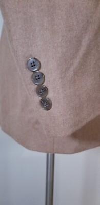 Tasso Elba Italian CAMEL HAIR Tweed Brown Blazer Sport Coat Jacket 42R NWOT