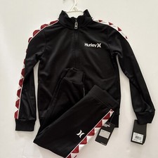 Hurley 2 Piece Black Full Zip Jacket And Pant Set Size 6 Brand New   