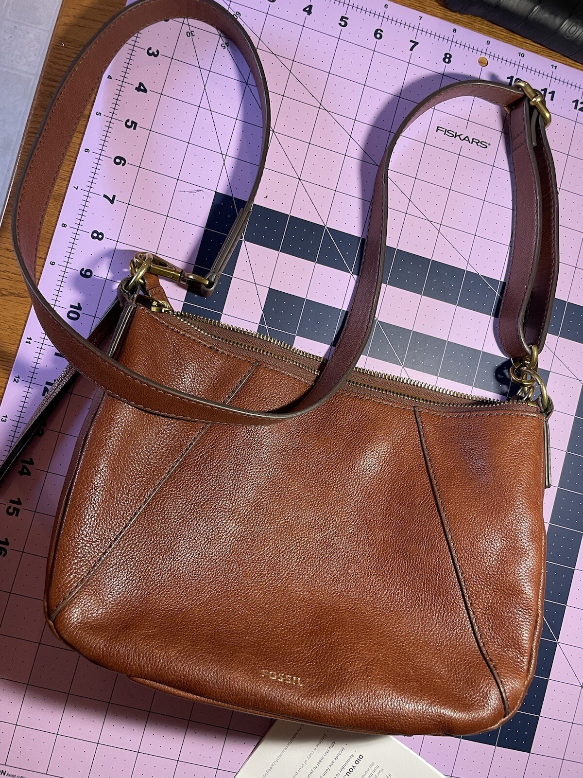 Fossil Skylar Crossbody Shoulder Bag Brown Leather SHB2656213 Without