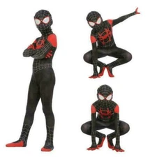 Spider-Man: Into the Spider-Verse Kids Costume Miles Morales Cosplay Zentai Suit
