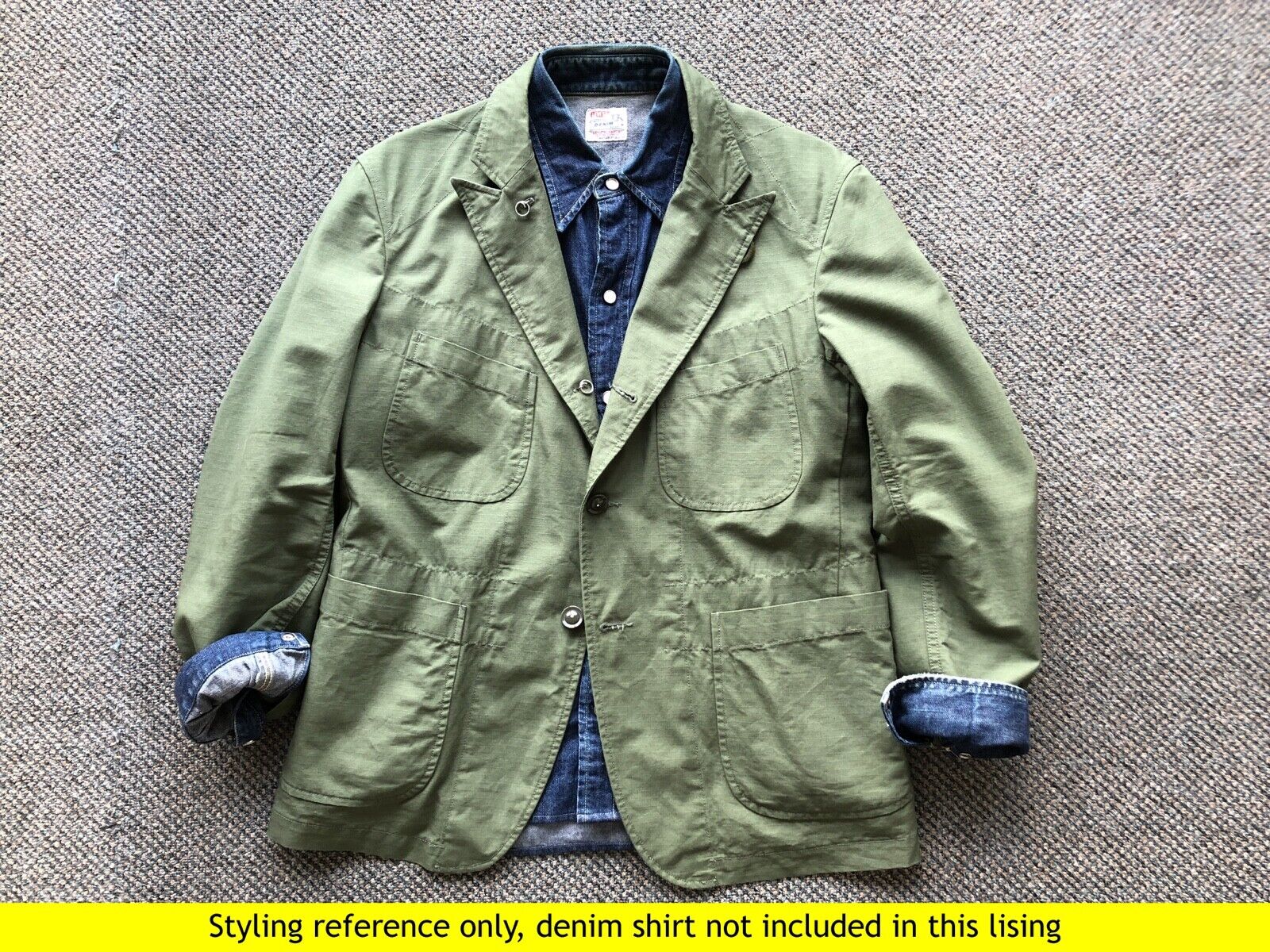 Engineered Garments Bedford Jacket Olive Ripstop, Size XS, Like