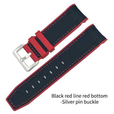 23mm 22mm Woven Rubber Watch Band Strap Fits Blancpain Fifty Fathoms 5000 5015