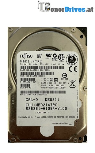 FUJITSU  - MBD2147RC - 146 GB - SATA - PCB: CA21352-B17X Rev. *