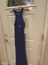 Royal Blue women s full length ball or prom gown 2