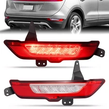 Rear LED Bumper Lights For Lincoln MKC 2015-2019 Marker Lamp Pair Red&Clear Lens