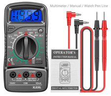 LCD Digital Multimeter Voltmeter Ammeter Ohmmeter Volt AC DC Tester Leads Meter