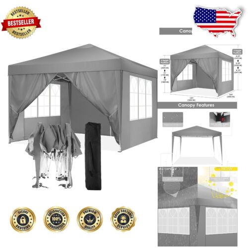 Durable 10x10 Event Tent with Zippered Sidewalls - Ideal for Backyard Gatherings