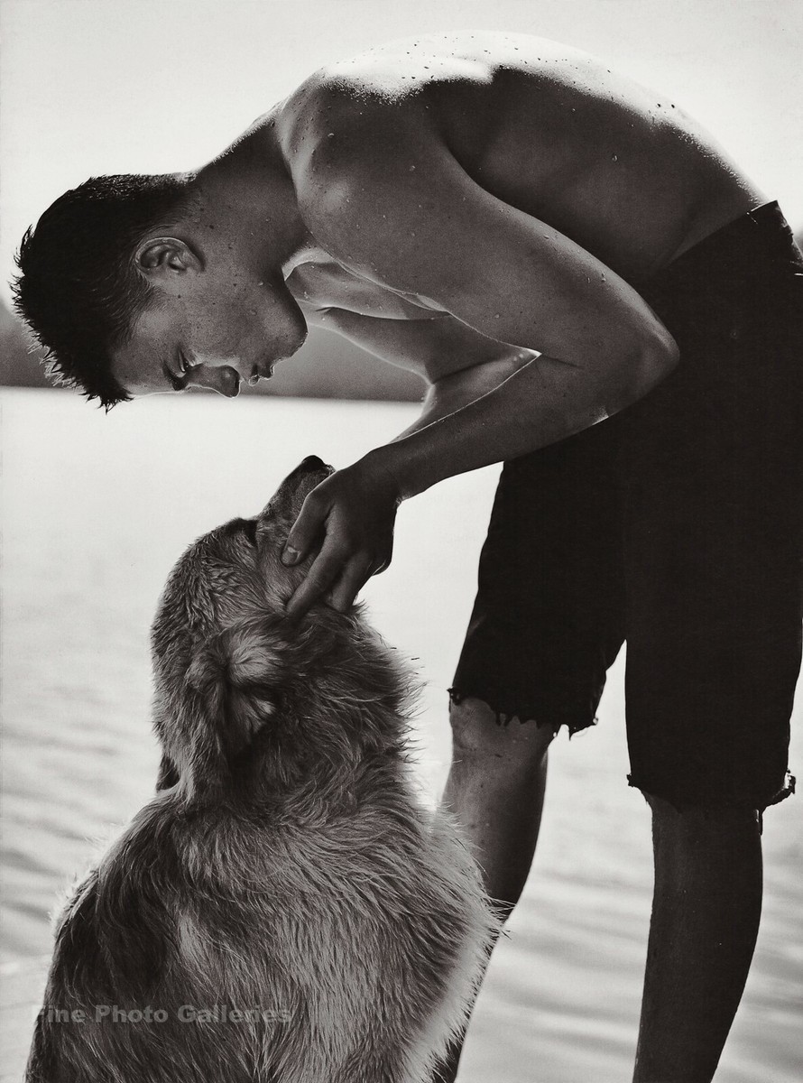 1993 Vintage BRUCE WEBER Young Man And Dog Adirondack NY Large 1993 Vintage BRUCE WEBER Young Man And Dog Adirondack NY Large