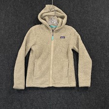 Patagonia Los Gatos Hoody Girl's Large Tan Fleece Retro Pile Sherpa Jacket