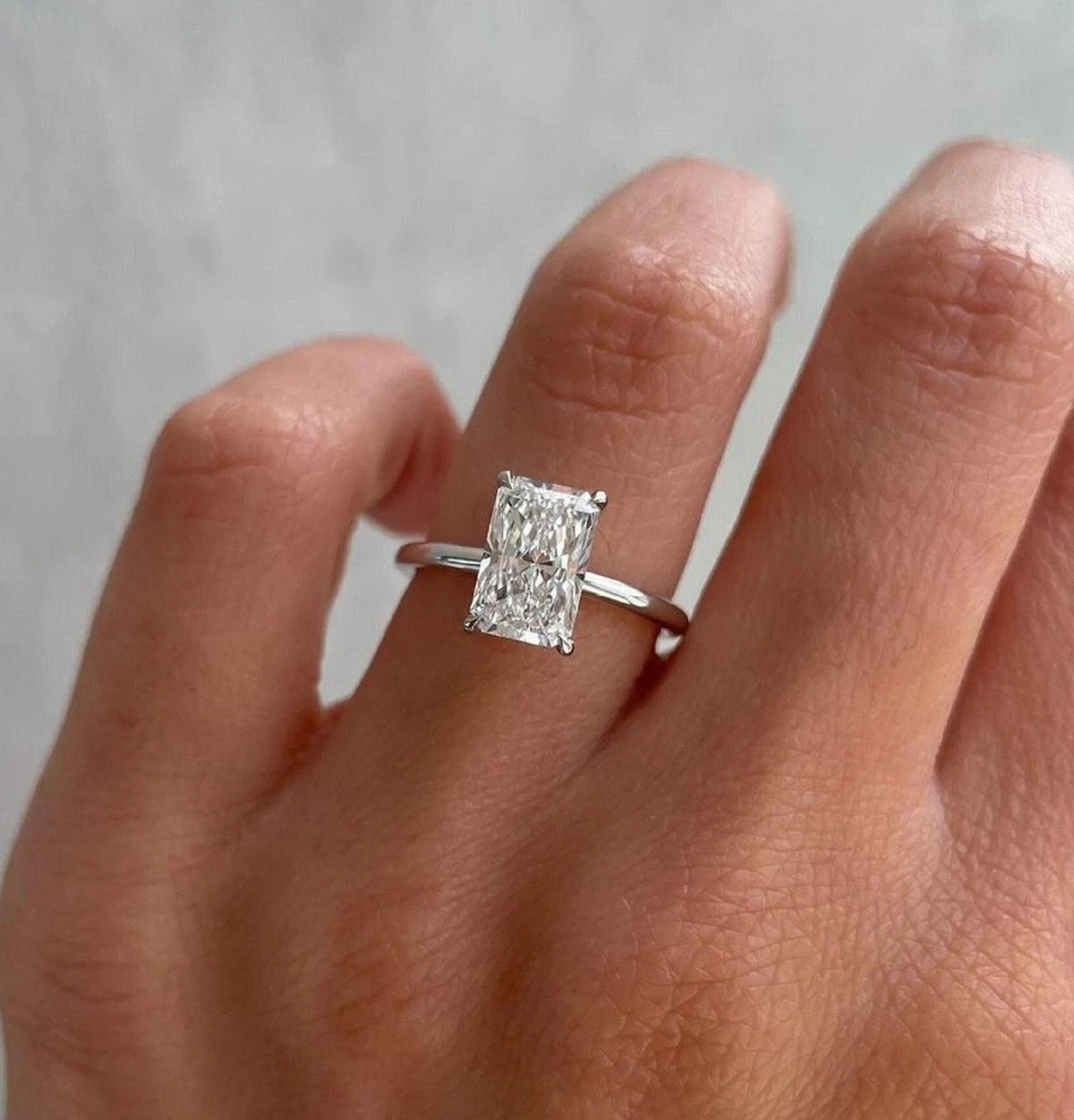 Elegant 2.00 Ct Radiant Cut Lab-Grown Diamond Ring 14K White Gold for Engagement