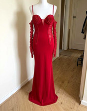 Damen Abendkleid lang Rot XS/S /M/LSpaghettit...