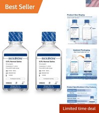 0.9 Sterilized Normal Saline Solution for Lab Research - 2x500ml Bottles