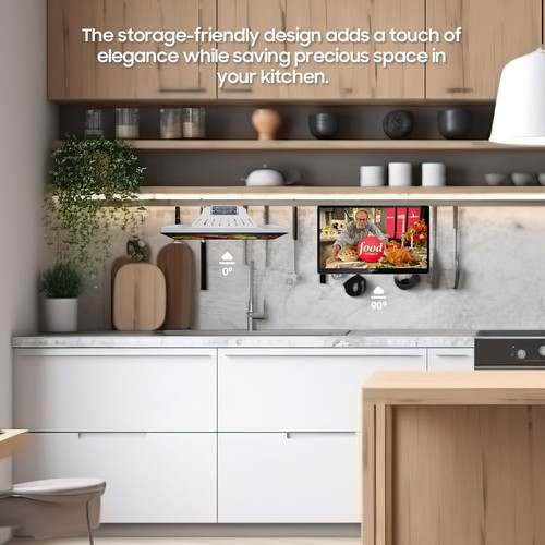 15.6" Under Cabinet TV 12-Volt TV Small Kitchen TV 90° Flip Down ±45° Rotatable - Picture 2 of 9