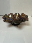 Vintage  Carnival Glass Open Rose Bowl Amethyst Fluted