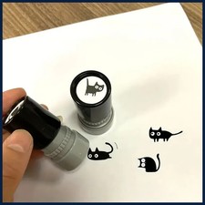 1pc 4 Styles Cute Cartoon Stamps Lovely Small Black Cat Stamp DIY